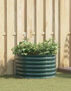 vidaXL Повдигнато легло Зелено 80 x 80 x 44 cm Стомана