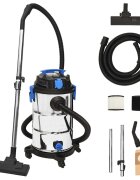 vidaXL Прахосмукачка за мокро и сухо почистване 1200 W 30 л сребриста