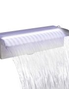 vidaXL Правоъгълен фонтан за басейн LED неръждаема стомана 30 см