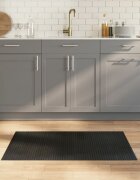 vidaXL Правоъгълен килим черен 60x100 см бамбук