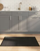vidaXL Правоъгълен килим черен 70x100 см бамбук