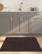 vidaXL Правоъгълен килим тъмнокафяв 100x100 см бамбук