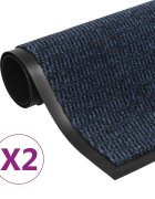vidaXL Правоъгълни изтривалки 2 бр усукани влакна 40x60 см сини