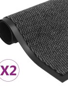 vidaXL Правоъгълни изтривалки 2 бр усукани влакна 60x90 см антрацит