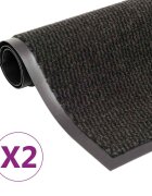 vidaXL Правоъгълни изтривалки 2 бр усукани влакна 80x120 см черни