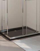 vidaXL Правоъгълно ABS душ корито черно 80x100 см