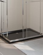 vidaXL Правоъгълно ABS душ корито черно 80x110 см