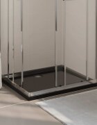 vidaXL Правоъгълно ABS душ корито черно 80x90 см