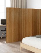 vidaXL Преграда за стая кафяв ширина 400 см височина 165 см бамбук