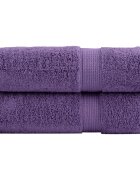 vidaXL Premium Hand Towels 2 pcs Purple 50x100 cm 600 gsm 100% Cotton - Untranslated
