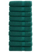 vidaXL Премиум хавлиени кърпи SOLUND 10 бр зелени 100x150 см 600 gsm