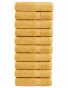 vidaXL Премиум хавлиени кърпи SOLUND 10 бр злато 100x150 см 600 gsm