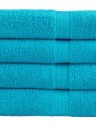 vidaXL Премиум хавлиени кърпи SOLUND 4 бр зелени 100x150 см 600 gsm