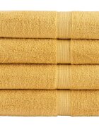 vidaXL Премиум хавлиени кърпи SOLUND 4 бр злато 100x150 см 600 gsm