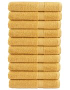 vidaXL Премиум кърпи SOLUND 10 бр златист 100x200 см 600 gsm