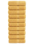 vidaXL Премиум кърпи за гости SOLUND 10 бр. златни 30x50 см 600 г/м²
