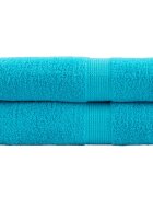 vidaXL Премиум кърпи за ръце SOLUND 2 бр. тюркоазени 50x100 см 600 г/м²