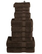 vidaXL Премиум комплект хавлии от 12 части SOLUND кафяв 600 gsm