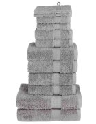 vidaXL Премиум комплект хавлии от 12 части SOLUND сив 600 gsm