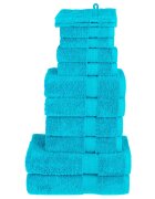 vidaXL Премиум комплект хавлии от 12 части SOLUND тюркоаз 600 gsm