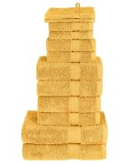 vidaXL Премиум комплект хавлии от 12 части SOLUND златист 600 gsm