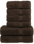 vidaXL Премиум комплект хавлии от 6 части SOLUND кафяв 600 gsm
