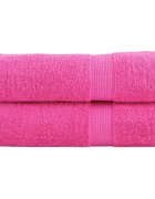 vidaXL Premium Shower Towels 2 pcs Pink 70x140 cm 600 gsm 100% Cotton - Untranslated