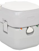 vidaXL Преносима къмпинг тоалетна сиво и бяло 22+12 л HDPE