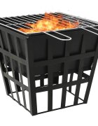 vidaXL Преносимо огнище барбекю 2-в-1 34x34x48 см стомана