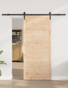 vidaXL Преплъзваща се врата 100 x 208 см Масивна борова дървесина