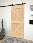 vidaXL Преплъзваща се врата 100 x 210 cm Масивна борова дървесина