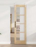 vidaXL Преплъзваща се врата 61 x 1985 см Естествен