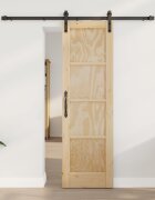 vidaXL Преплъзваща се врата 61 x 1985 см Масивна борова дървесина