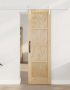 vidaXL Преплъзваща се врата 61 x 1985 см Масивна борова дървесина