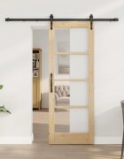 vidaXL Преплъзваща се врата 735 x 1985 см Естествен