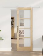 vidaXL Преплъзваща се врата 735 x 1985 см Естествен