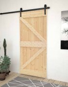vidaXL Преплъзваща се врата 80 x 210 cm Масивна борова дървесина