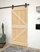 vidaXL Преплъзваща се врата 80 x 210 cm Масивна борова дървесина