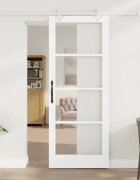 vidaXL Преплъзваща се врата 83 х 211 см Бяло