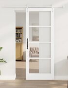 vidaXL Преплъзваща се врата 83 х 211 см Бяло