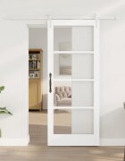 vidaXL Преплъзваща се врата 83 x 202 см Бяло