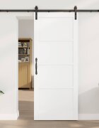 vidaXL Преплъзваща се врата 83 x 202 см Масивна борова дървесина