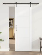 vidaXL Преплъзваща се врата 83 x 232 см Масивна борова дървесина