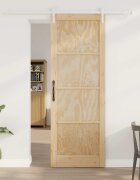 vidaXL Преплъзваща се врата 83 x 232 см Масивна борова дървесина