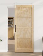 vidaXL Преплъзваща се врата 86 x 211 см Масивна борова дървесина