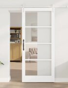 vidaXL Преплъзваща се врата 93 x 211 см Бяло