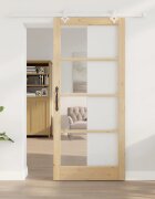 vidaXL Преплъзваща се врата 93 x 211 см Натурално