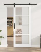 vidaXL Преплъзваща се врата 93 x 232 см Бяло