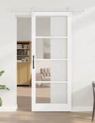 vidaXL Преплъзваща се врата 93 x 232 см Бяло
