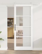 vidaXL Преплъзваща се врата 93 x 232 см Бяло